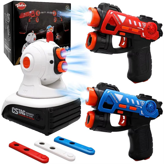 CSTAG Laser Guns Projector Set Duck UFO Hunt Shooting Game Kids Gifts Toy for Boys Infrared Mini Pistol Guns Battle Game Indoor
