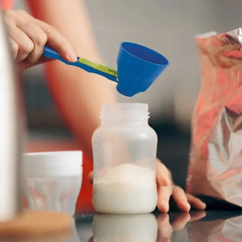 Premium PP Material Protein Powder Scoop with Sliding Funnel for Effortless Milk and Supplement Dispensing, Versatile Kitchen Tool for Every Occasion