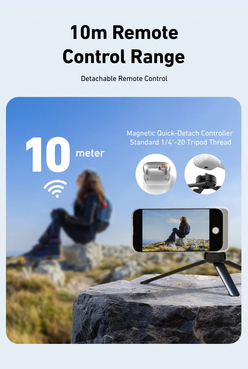 TELESIN Magnetic Hand Grip for Smartphone Photography with Remote Control - Compatible with iPhone, HUAWEI, and SAMSUNG Devices