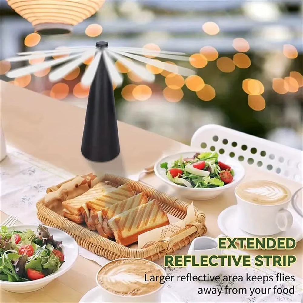 Rechargeable/Dry Cell Outdoor Multifunctional Fly Repellent 360° Rotation Fan-Type Food Protector Pest Drive Away Table Fan