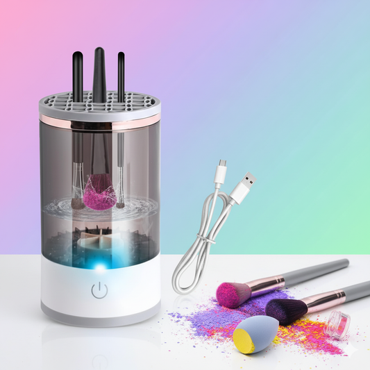 Electric Makeup Brush Cleaner with Cleaning Mat - Automatic Cosmetic Brush Cleaning Machine for All Sizes, Ideal Gift for Women