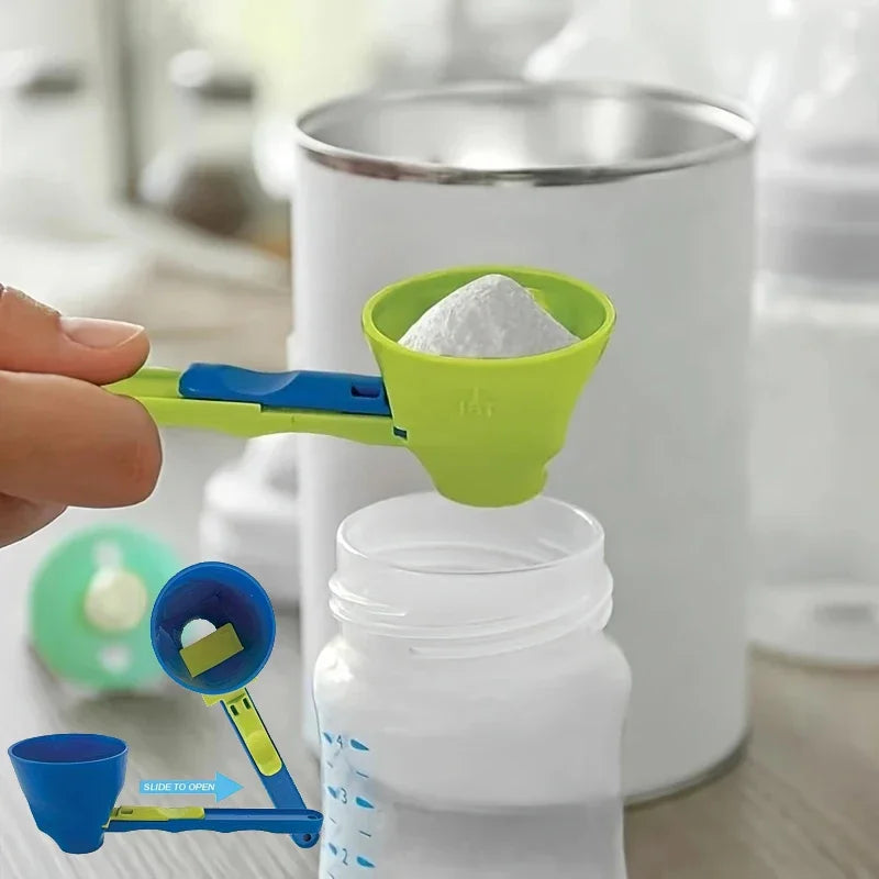 Premium PP Material Protein Powder Scoop with Sliding Funnel for Effortless Milk and Supplement Dispensing, Versatile Kitchen Tool for Every Occasion
