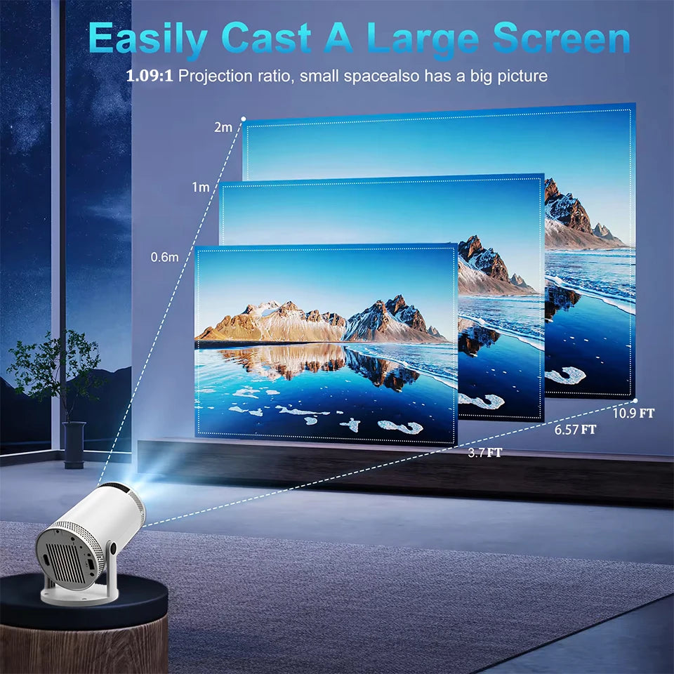 Mini Portable Projector Support 4K 1080P Video