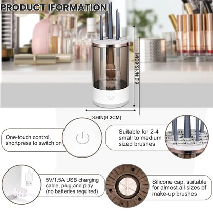 Electric Makeup Brush Cleaner Automatic Spinner Makeup Brush Holder Stand Women Lazy Cleaning Brush Washer Quick Dry Tool