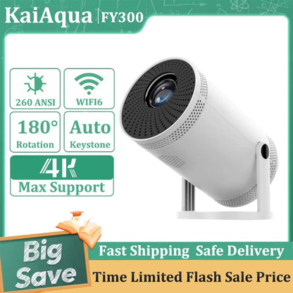 Mini Portable Projector Support 4K 1080P Video