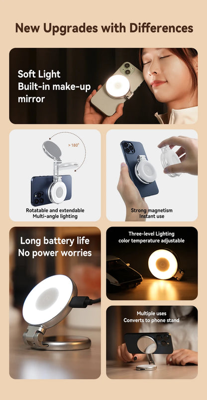 TELESIN Magnetic Phone Camera Shoot Hand Grip Phone Holder Shooting Aid Remote Control Handle for Iphone HUAWEI SAMSUNG Phone