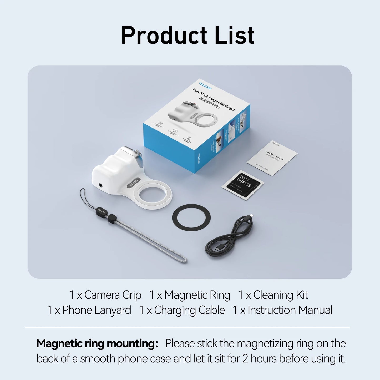 TELESIN Magnetic Phone Camera Shoot Hand Grip Phone Holder Shooting Aid Remote Control Handle for Iphone HUAWEI SAMSUNG Phone