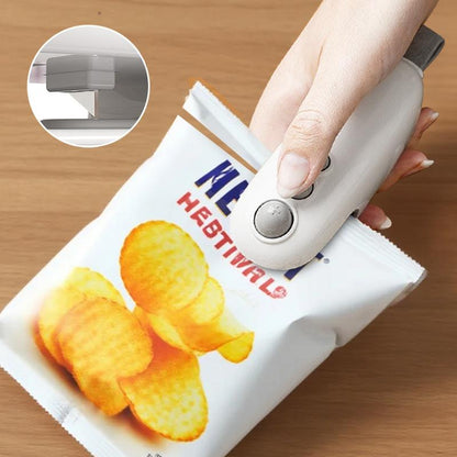 Mini Sealing Machine, 2-In-1 Sealing Machine Blade and Magnetic Suction Design, Funky Kitchen Supplies,Usb-C Rechargeable Handheld Sealing, Potato Chip Sealing Machine, with Long-Lasting Battery Life, Bag Cutting Machine, Food Storage Sealing Machine