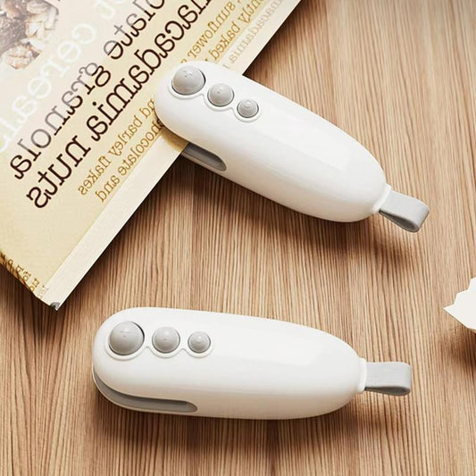 Mini Sealing Machine, 2-In-1 Sealing Machine Blade and Magnetic Suction Design, Funky Kitchen Supplies,Usb-C Rechargeable Handheld Sealing, Potato Chip Sealing Machine, with Long-Lasting Battery Life, Bag Cutting Machine, Food Storage Sealing Machine